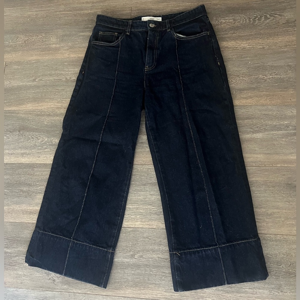 Mango Dark Blue Cropped Jeans - Picture 3 of 8
